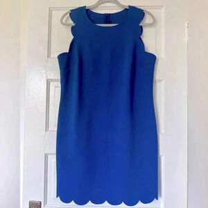 JCrew Scalloped Mini Dress Cobalt Blue Size 10 EUC
